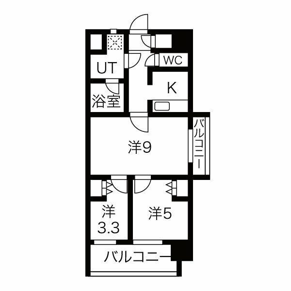 THE MUSIC COURT(3K/3階)の間取り写真
