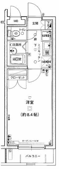 エクセリア荻窪(1K/1階)の間取り写真