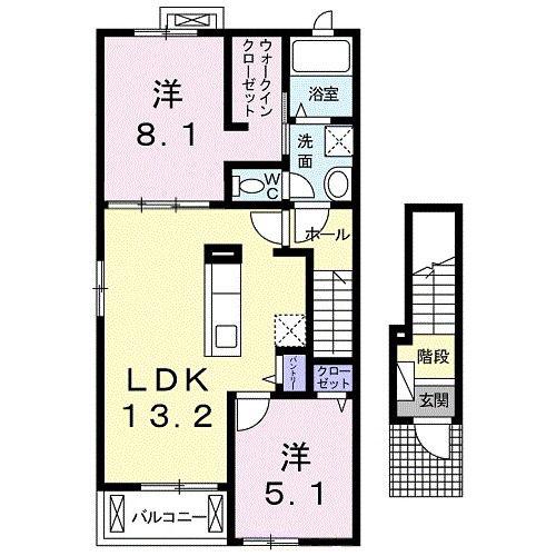 インスラ(2LDK/2階)の間取り写真