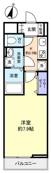 サンクレスト習志野台(1K/3階)の間取り写真