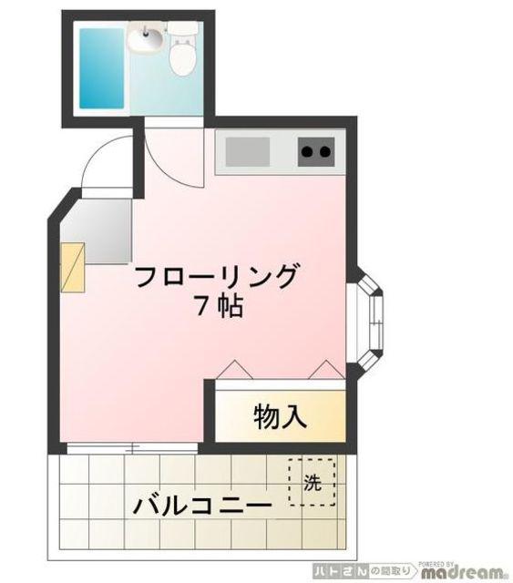 グレースヒル上高田(ワンルーム/3階)の間取り写真