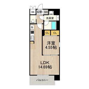 レオングラン本町橋(1LDK/10階)の間取り写真