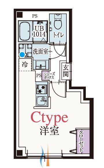 BCASA川口青木(ワンルーム/5階)の間取り写真