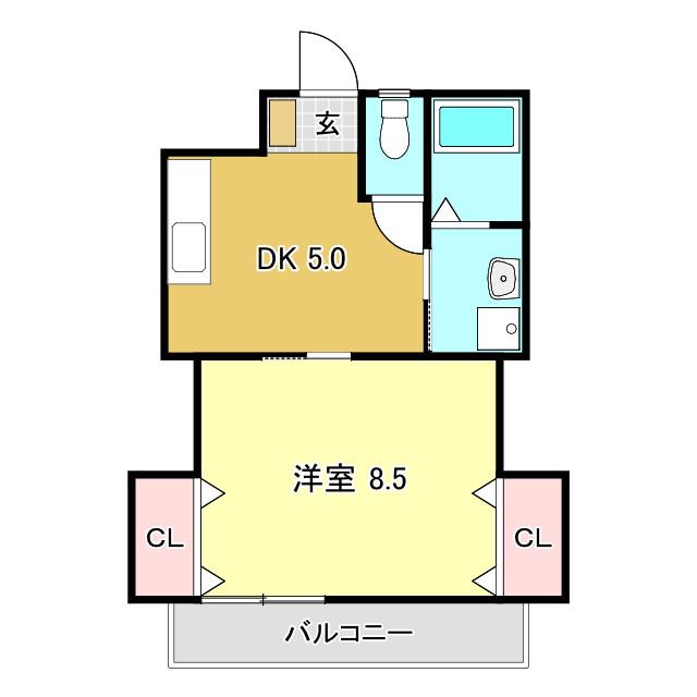 チェリーコート北久保(1DK/3階)の間取り写真