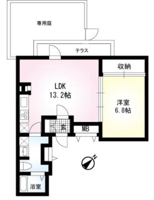 CASA LA COSTA(1LDK/1階)の間取り写真