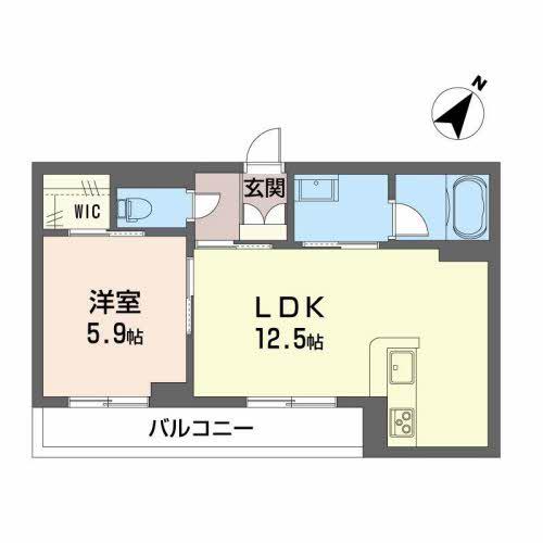 ヒロイック(1LDK/2階)の間取り写真