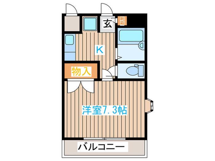 サンルーム久保田(1K/1階)の間取り写真