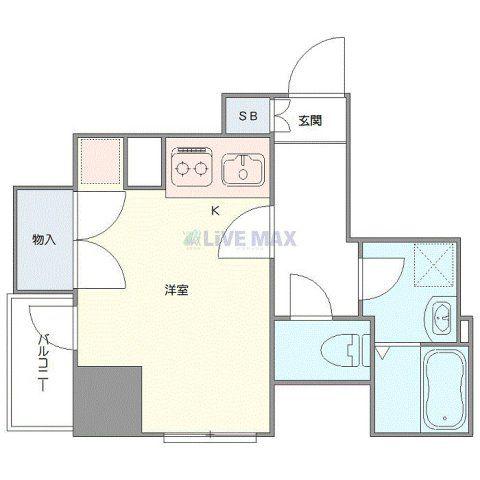 XEBEC大手町(ワンルーム/2階)の間取り写真