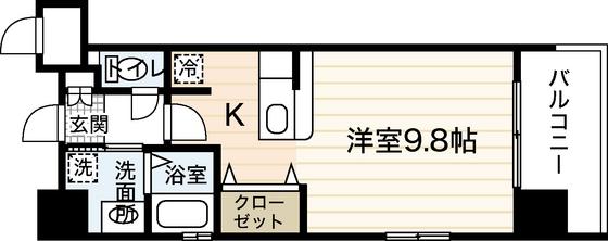 グラビスコート舟入中町(ワンルーム/5階)の間取り写真