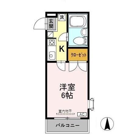 ハイツ・ポエム(1K/2階)の間取り写真