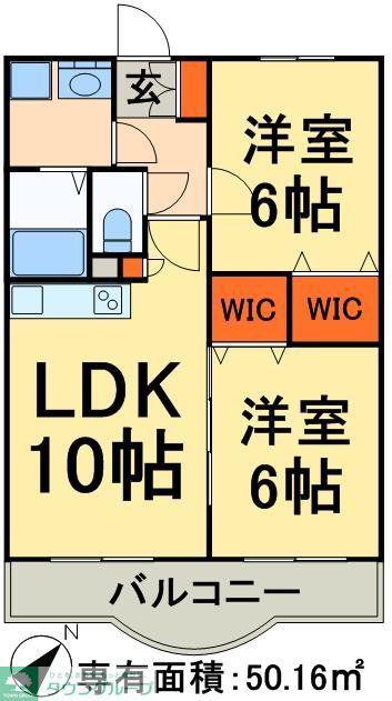 シェーン シュトラーセ(2LDK/3階)の間取り写真