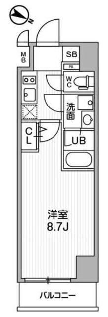 ALTERNA北品川(1K/7階)の間取り写真