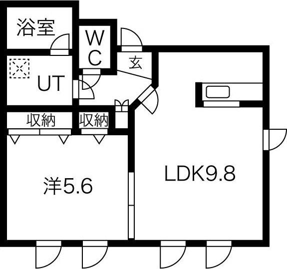 ブランシェ西14(1LDK/4階)の間取り写真