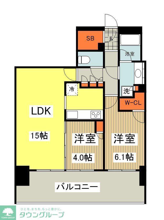 ブランズタワー橋本(2LDK/28階)の間取り写真