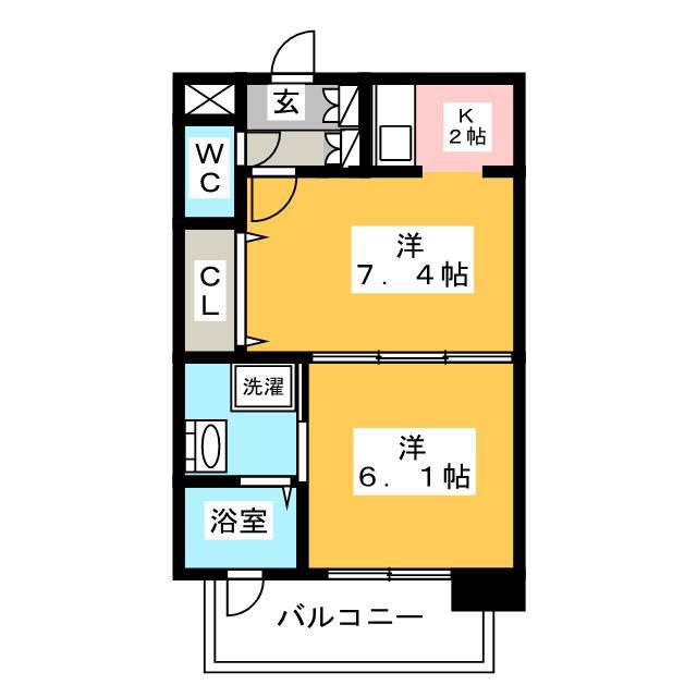 エンクレスト天神MODE(2K/7階)の間取り写真