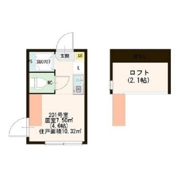 マルシエール西早稲田(ワンルーム/2階)の間取り写真