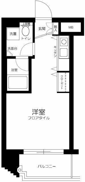 シンシア白金高輪(ワンルーム/3階)の間取り写真