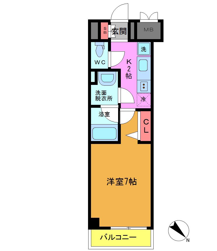 N-STAGE下総中山(1K/1階)の間取り写真