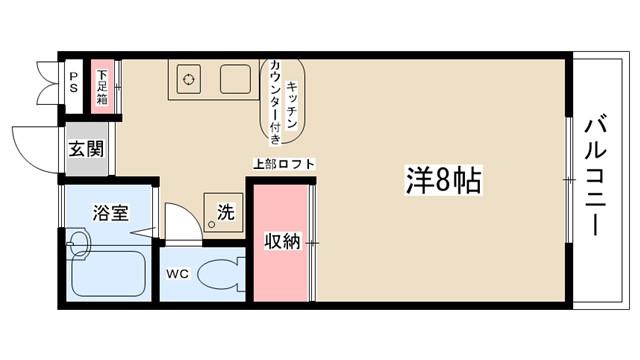ロイヤルビレッヂ(ワンルーム/1階)の間取り写真