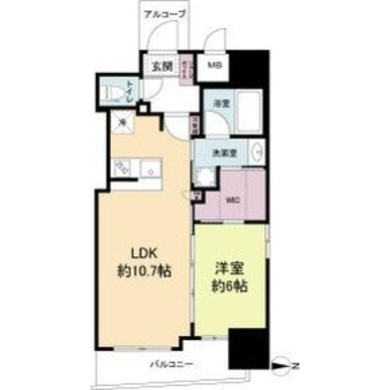 セレニテフラン野田阪神駅前(1LDK/5階)の間取り写真