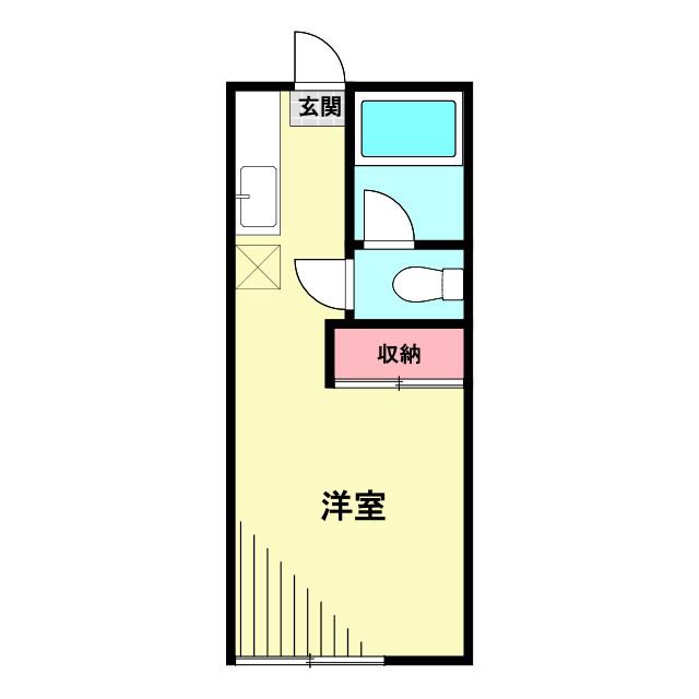コーポサンライズ(ワンルーム/1階)の間取り写真