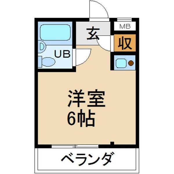 クレール香里(ワンルーム/3階)の間取り写真