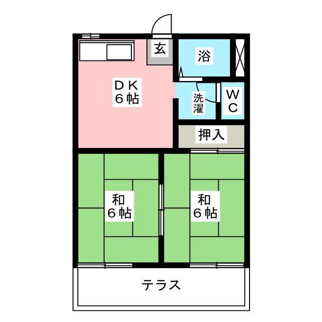 タウニー小杁(2DK/1階)の間取り写真