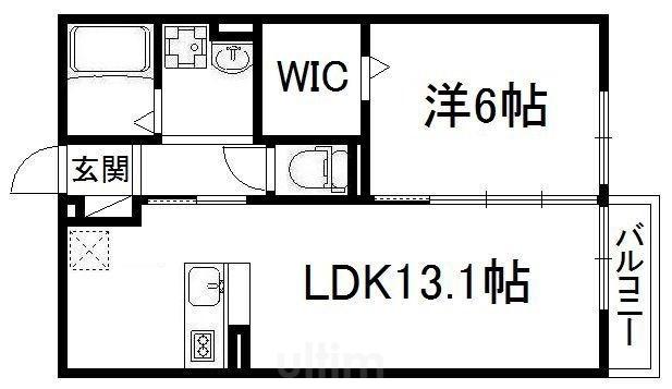 ルアンブル(1LDK/2階)の間取り写真