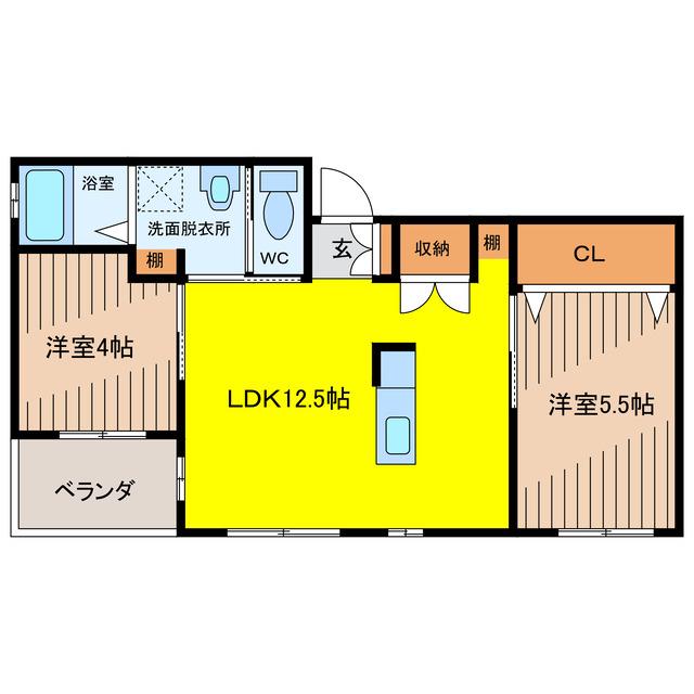 R・NANDS(2LDK/4階)の間取り写真