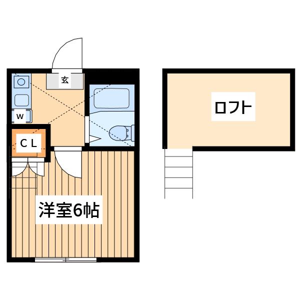 ベルメゾンNO41相模原(1K/1階)の間取り写真
