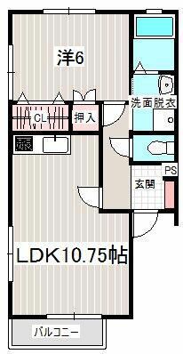 キャパシティハウスA(1LDK/2階)の間取り写真