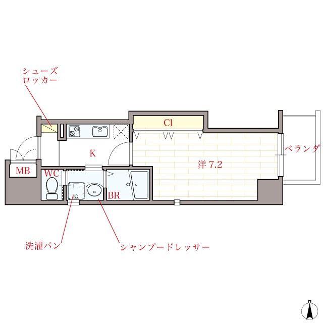 オリエンタル江坂(1K/4階)の間取り写真