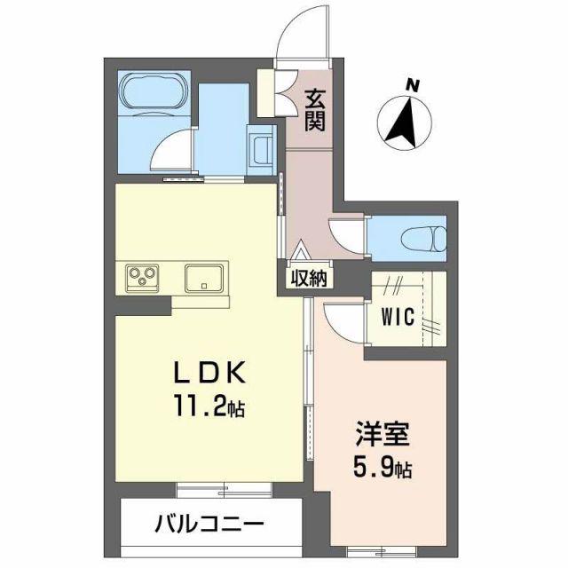 カノープス(1LDK/1階)の間取り写真