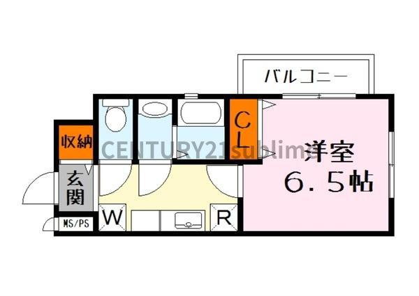 グランスクエア千代原口(1K/2階)の間取り写真
