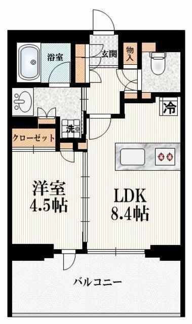 アトラス青山レジデンシャル(1LDK/3階)の間取り写真
