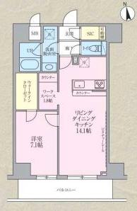 ザ オベリスク イマド(1LDK/2階)の間取り写真