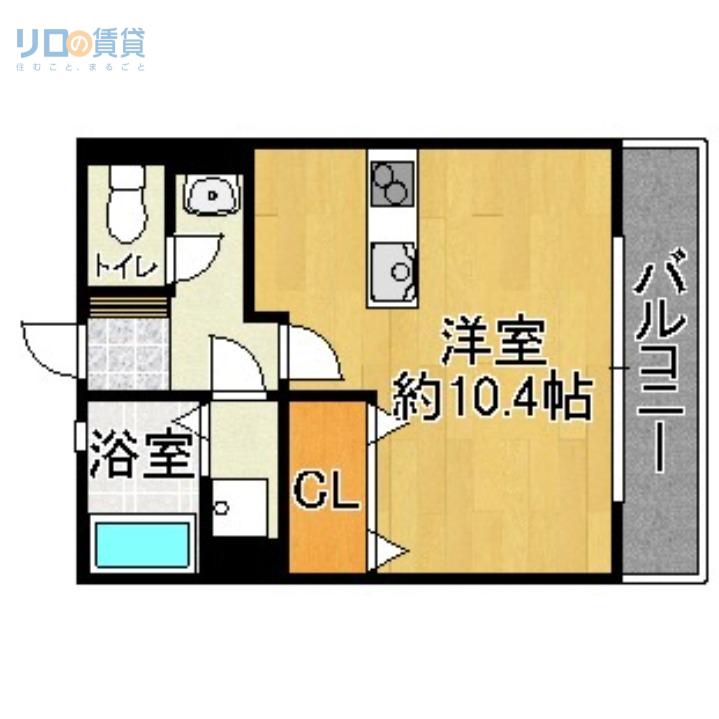 プラティーク宝塚(ワンルーム/1階)の間取り写真
