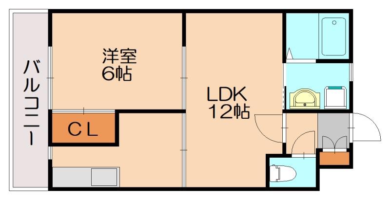 レジデンス蔵(1LDK/1階)の間取り写真