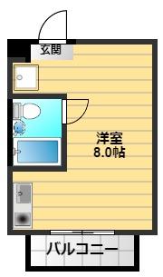 コーポプチII(ワンルーム/3階)の間取り写真