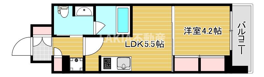 ザ・パークハビオ都島フロント(1DK/3階)の間取り写真