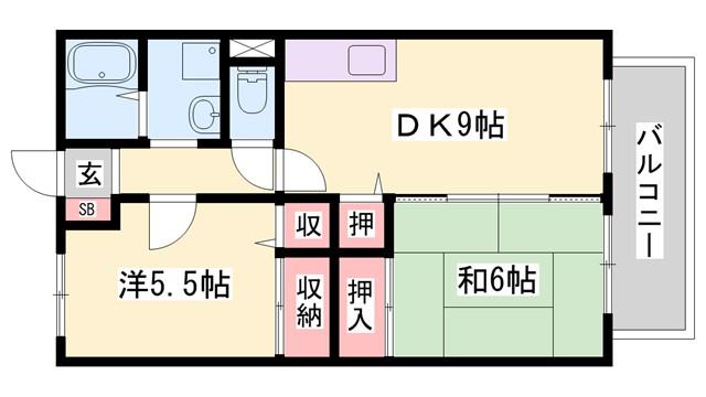 ピッケル末広(2DK/1階)の間取り写真