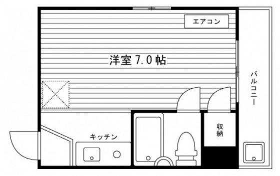 シティコーポ エル(ワンルーム/2階)の間取り写真