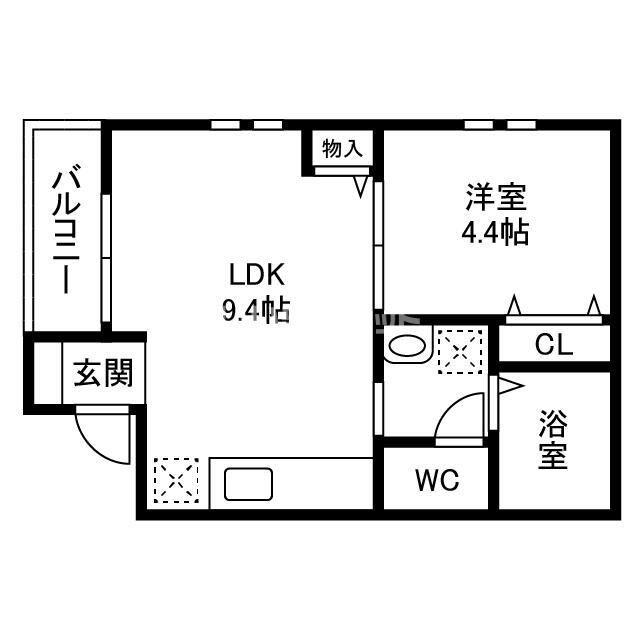 MON AMOUR KAREN 東千葉(1LDK/2階)の間取り写真
