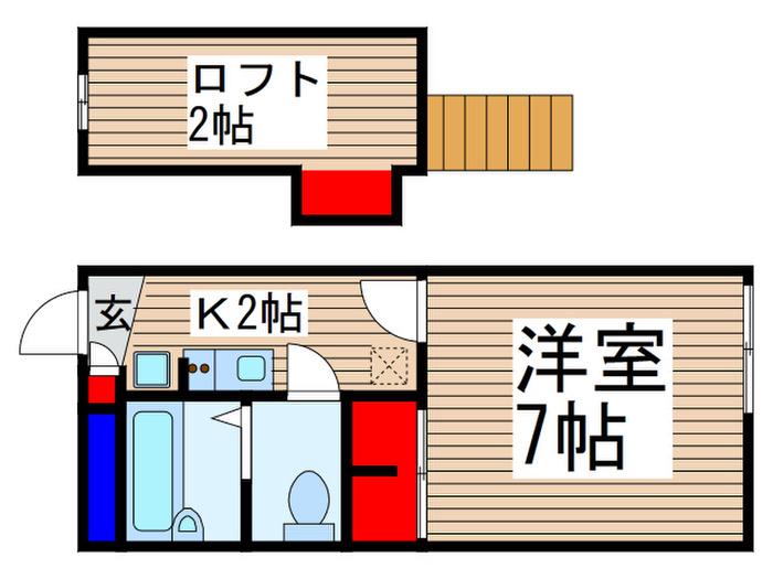 クレール八千代台(1K/1階)の間取り写真