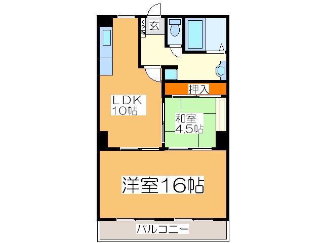 都島ハイツ(2LDK/2階)の間取り写真