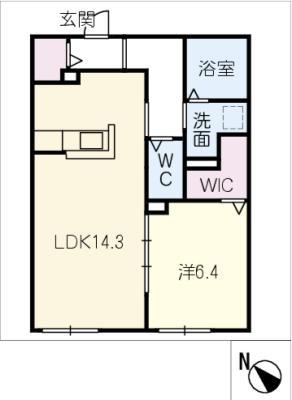 グランデュールメゾンARATA(1LDK/1階)の間取り写真