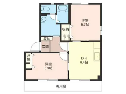 レスポワール2004G(2DK/1階)の間取り写真