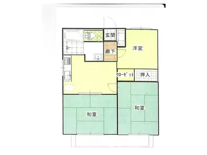 サナ・アート(3DK/1階)の間取り写真