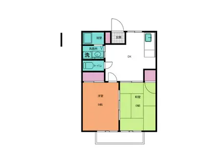 コスモベストハウス A(2DK/2階)の間取り写真