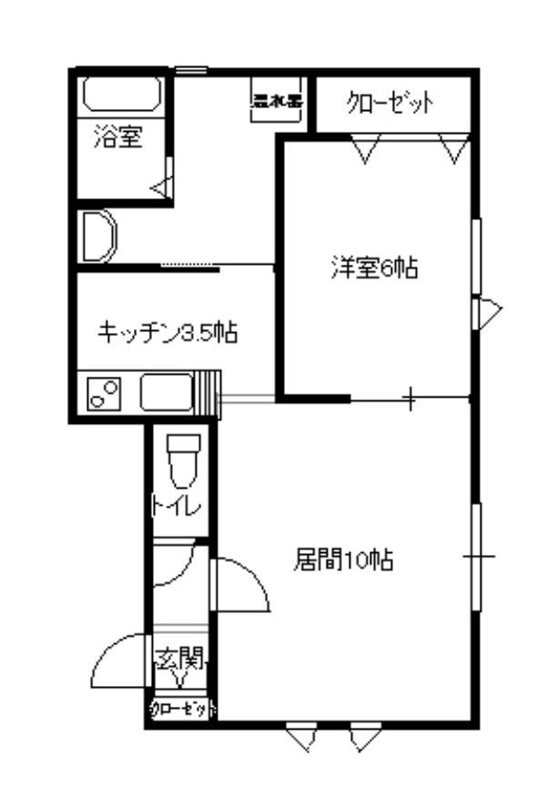 アビーロード花咲C(2LDK/1階)の間取り写真